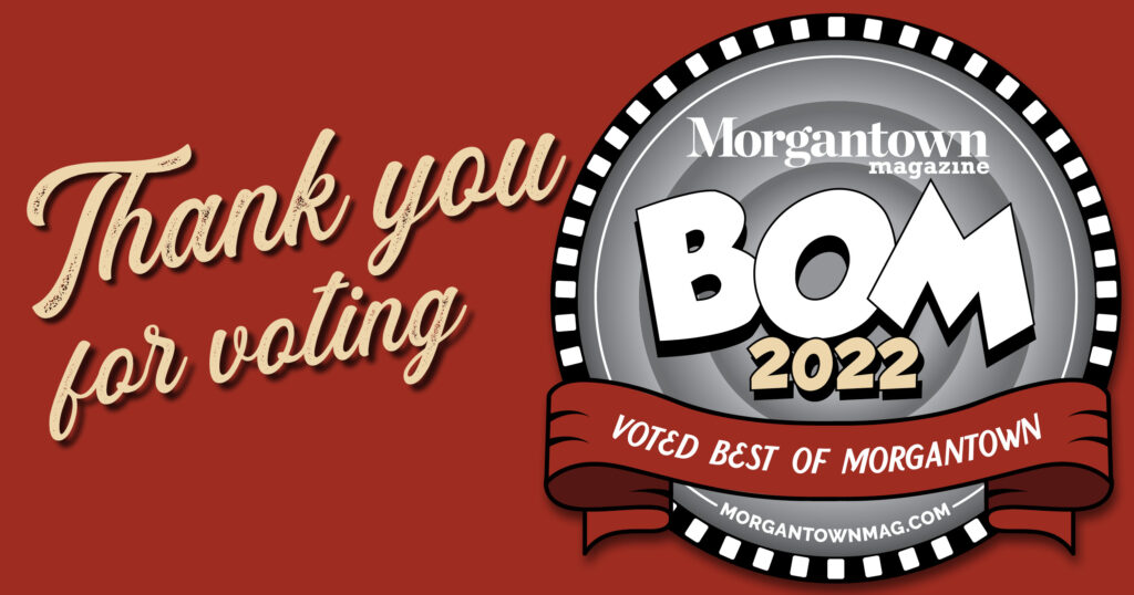 Best of Morgantown 2022 Banner Reads, "Thank you for Voting"