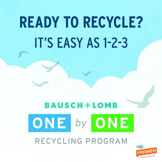 "Ready to recycle? It's easy as 1-2-3" is written over a digitally created image of a sky and clouds.